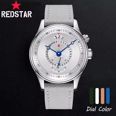 Red Star 40mm Premium Men's Watch with Seagull ST1716 Movement 3ATM Waterproof Calendar Automatic Me