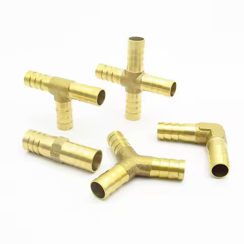 4mm 5mm 6mm 8mm 10mm 12mm 14mm 16mm 19mm 25mm Hose Barb Brass Barbed Straight Elbow Tee Y 2 3 4 Way 