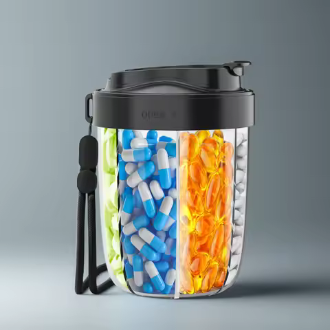 Pill Organizer Dispenser Extra-Large 7 Compartments Giant Vitamin Organizer Box for a Month'S Travel