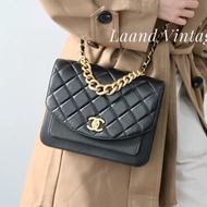💎Chanel香奈兒｜黑金孟買風琴郵差包 口蓋包｜小號｜98新28開