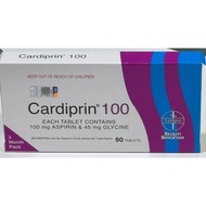 Ready stock🇲🇾Cardiprin 100 90tab ( Aspirin 100mg & Glycine 45mg ) Exp : 9/2026