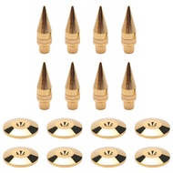 8 Pairs Copper Speaker Spike Isolation Stand with Base Pad Feet Mat for Speaker Amplifier DVD Player