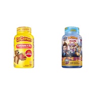 L’il Critters Calcium + D3 Daily Gummy Supplement for Kids, for Bone Support, Orange, Strawberry & P