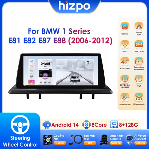 10.25" Car Multimedia Player GPS Navigation Support Carplay Android Auto for BMW 1 Series 06-12 E81 
