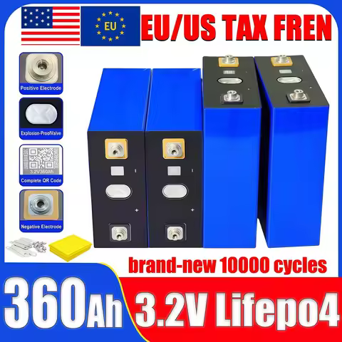 1-32pcs New 360Ah Grade A 10000 cycles Lifepo4 3.2V Battery Rechargeable DIY12V 24V 48V RV EV Boat G