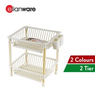 Elianware High Quality 2 Tier Dish Drainer with Cutlery Holder