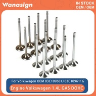16PCS Intake & Exhaust Valve Set Fit 1.4 1.6 L For Volkswagen Bora Audi Skoda Seat EA111 AQQ BBY AUA
