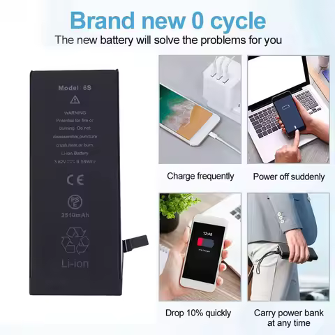 Battery for Apple iPhone 6S 2510mah High Capacity 0 Cycle Battery Replacement + Free Tools for iPhon