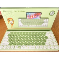 OKER x Fopato K238 Multi Device 2.4GHz+BT3.0&BT5.0 Bluetooth Wireless Keyboard คีย์บอร์ดไร้สาย-(สีชม