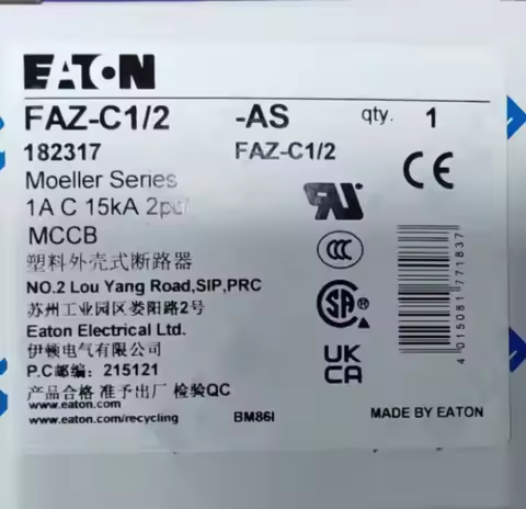 New original EATON miniature Circuit Breaker FAZ-C1/2