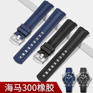 2024♦✣ CAI-时尚27 for-/Omega strap is suitable for original Longines Seamaster 300 rubber omg strap for men AT150 marine silicone bracelet