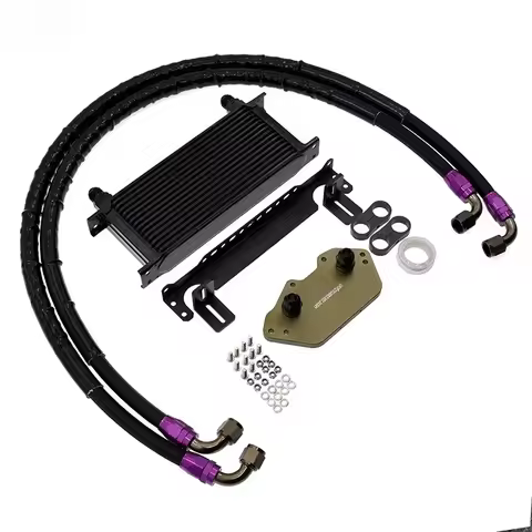 EA837 Engine Oil Cooler Kit For Audi A4L A5 A6 S3 S4 Q7 B8 C7 V6 3.0T 15 Rows Oil Radiator Cooler Ki
