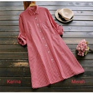 MERAH KATUN Directly Send PLAID COTTON TUNIC STANDARD TO JUMBOALEXA SIZE LATEST TEENAGERS CURRENT Wo