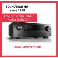 Denon AVR-X1600H 7.2ch 4k Ultra HD with Free Gift Atelier Rullit VK1 Premium loudspeaker cable (8ft 