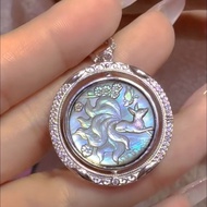 Fantasy colored Fritillaria carved nine-tailed fox 幻彩贝母雕刻九尾狐与苏妲己双面旋转吊坠项坠精致百搭礼物LT88