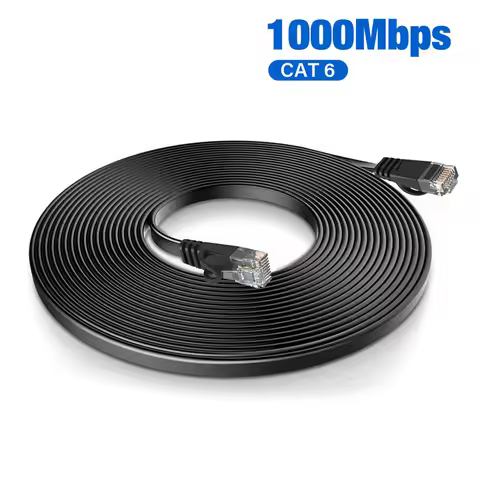 Newest Cat6 Ethernet Cable Network Cable Cat 6 Flat Round Internet LAN Cord 40Gbps For Router PS4 1m