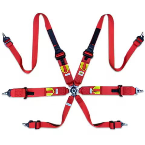 6 Point 3"Competition Harness Racing Belt FIA Approved 2029 (blue Red black)