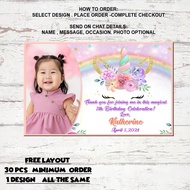 Personalized Ref Magnet ATM Size Unicorn Christening Baptism Birthday Giveaway Magnets