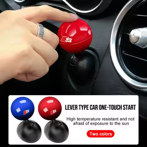 Car Logo Emblems Push Start Button Lever Creative Cover For Audi A4 A3 A5 A6 A7 A8 Q3 Q5 Q7 Q8 B5 B6