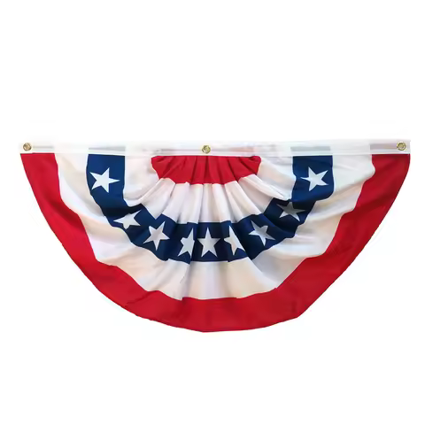 USA Pleated Fan Flag 4th of July Memorial Independence Day Decor Fourth Of July Bunting Flag Banners