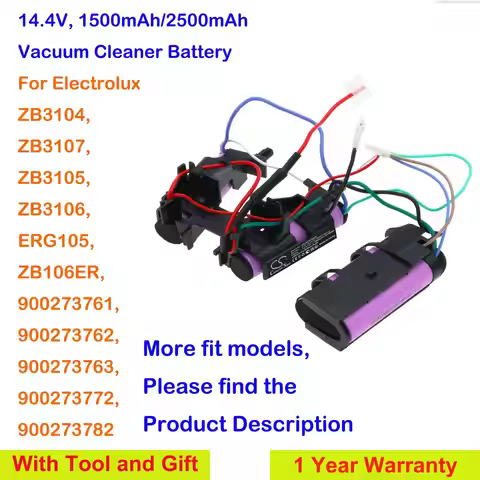 1500mAh/2500mAh Vacuum Cleaner Battery for Electrolux ZB102ER,ZB103ER,ZB106ER,ZB3101,ZB3102,ZB3103,Z