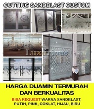Cutting Sticker Sandblast Custom Cetak Stiker Kaca Sandblast Meteran Print Sunblast Window Sticker K