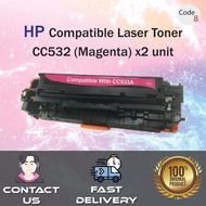 Compatible Toner Code8 - CC533A - (304A) / 533A / CC533 (Color/Magenta) x 2 Units