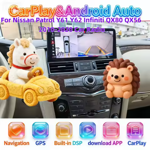 Android Bluetooth DSP GPS Navigation For Nissan Patrol Y61 Y62 Infiniti QX80 QX56 2010-2020 Radio Ca