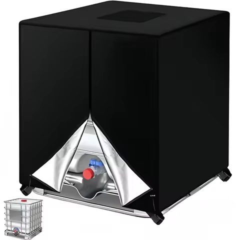 IBC Tank Cover, Upgrade IBC Tarpaulin for Water Tank 1000L IBC Container Anti-UV Protective Cover IB
