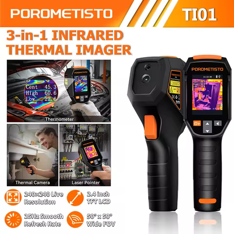POROMETISTO TI01 Infrared Thermal Imager -20~550 ℃ Rechargeable Thermal Imaging Camera 240x240 Water