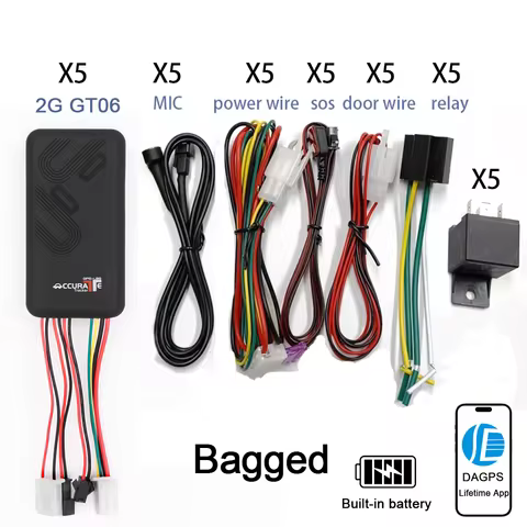 5pcs GT06 TK100 Gps Tracker for Vehicles SOS Alarm Remote Fuel Cut-off Door Opening Alarm Power Cut-
