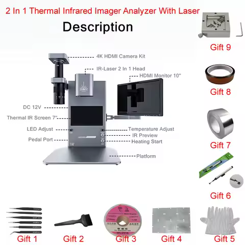 IR777 Intelligent Thermal Infrared Imager Analyzer BGA Rework Station Built-in Laser Heating De-sold
