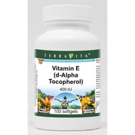 Terravita Vitamin E (d-Alpha Tocopherol) - 400 IU (100 softgels, ZIN: 428181)