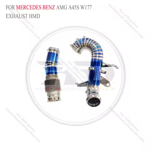 HMD titanium Exhaust System Performance Downpipe for Mercedes Benz AMG A45S W177 without heat shield