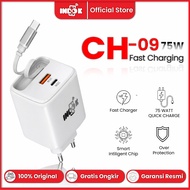 INDOK CH09 75watt Usb To C Charger Supports Fast Charging Official 12 Month Warranty