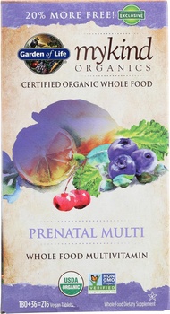 Garden of Life Organic Mykind Prenatal Multivitamin, 216 CT