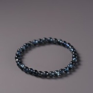 純天然魔鬼怪色海藍寶手串地獄之眼金屬海藍寶男女手鏈