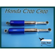 HONDA C70 C90 C700 C900 -- REAR SHOCK SET "BLUE" // SHOCK​Back​ BLUE Chrome Plated Cylinder