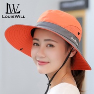 LouisWill Womens Hat Sun Hat Summer Color Blocking Tie Ponytail Sun Protection Quick Drying Breathab