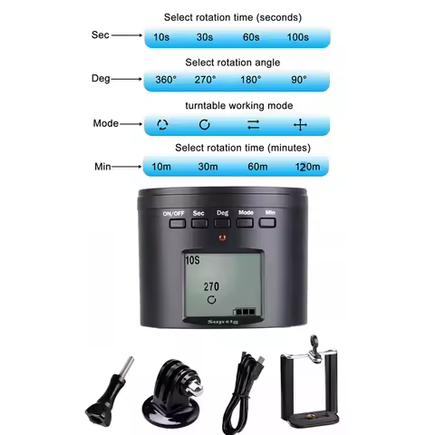 Suptig 360 Degrees Rotating Adjustable Time Lapse Stabilizer +Tripod adapter For Gopro hero 13 12 11