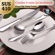 Set of 4 410 Stainless Steel beefsteakPiece - Quality 410 Stainless Steel Spoon - Premium Spoon