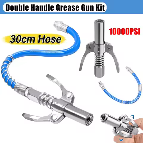 10000PSI Grease Gun Coupler Nozzle Hose Pump Syringe Grease Gun NPTI/8 Oil Pump Release Grease Nozzl