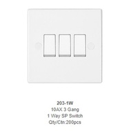 UMS Flush Switches: (3 Gang 1 Way)