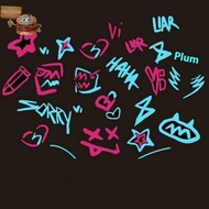 sun 2Pcs Arcane Jinx Stickers Anime Car Window Laptop Sticker Cartoon Helmet Decorative Decal Waterp