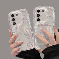 For Samsung Galalxy A04S A50 S21 S22 S23 FE Ultra S20 Plus A21S 50S A30S A32 A24 4G A22 A34 5G S22Ultra S23Ultra S23Plus Clear Transparent Rose TPU Soft Phone Case