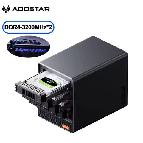 AOOSTAR Mini PC Nas WTR PRO R7 5825u Windows 11 Pro Mini PC 16/32GB DDR4 512GB/1T Supports 2.5/3.5 "