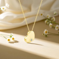 Original AU585 Unfold Your Heart 14k Gold Necklace Adorable Lover Gift Simple Beauty Shimmering Mois