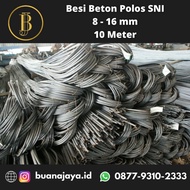 Besi Beton Polos SNI 8 9 10 12 14 16 mm Panjang 10 Meter 10m Medan