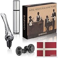 Barvivo Red Wine Aerator and Wine Saver Pump with 2 Vacuum Bottle Stoppers - Preserver For Your Wine - Ultimate Gift Idea as Valentines Day Gifts - Wine Vacuum Pump for Enhanced Taste of Wine