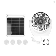 hilisg) Portable 6W Solar Powered Fan Set Solar Panel Monocrystalline Silicon Solar Panel Multifunctional Solar Power Recharger